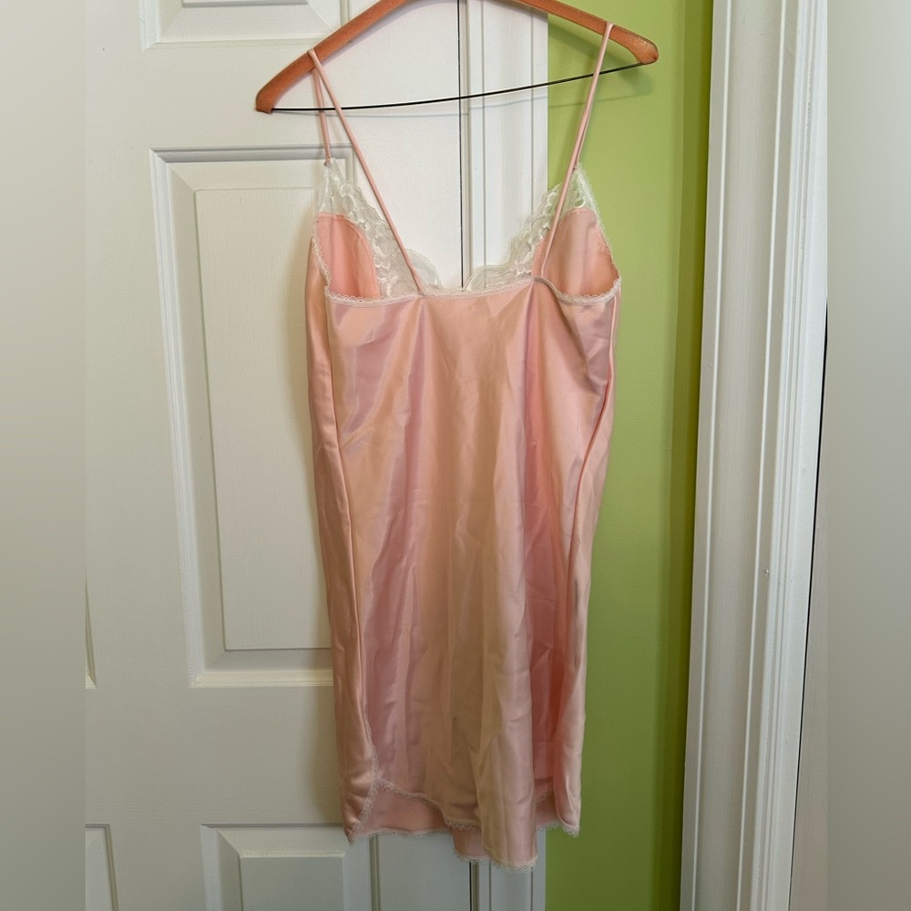 American Vintage 90s Pink Silk and Lace Slip Dress Size Small - Picture 2 of 7